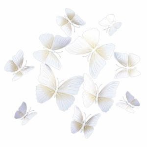 Väggdekor väggdekaler vita fjärilar 12-pack