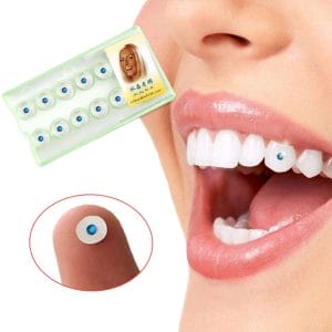 Temporara tandsmycken 10 pack bla kristall 2