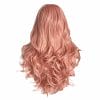 Lang rod rosat ljus peruk realistisk fargad lockig syntetisk peruk cosplay rollspel 2