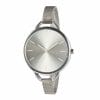 Stilren minimalistisk klocka silver tunnt mesh metall armband armbandsur med stalarmband 3