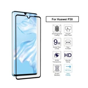 Huawei p30 heltackande skarmskydd hardat glas med kolfiber displayskydd displayfilm