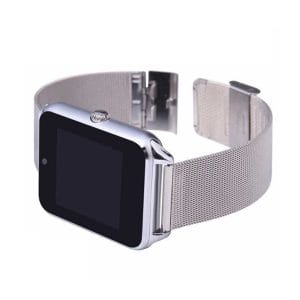 Smart watch klocka med silvrigt mesh armband metall silver android kamera stegraknare fitness tracker pedometer 2