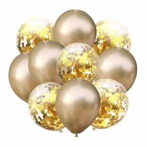 10 pack guld metallic konfettiballonger konfetti ballonger