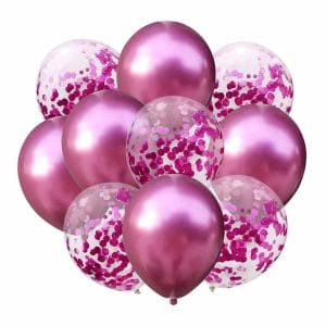 10 pack rosa metallic konfettiballonger konfetti ballonger