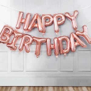 Roseguld happy birthday fodelsedag ballonger fest bokstavsballonger fodelsedagsfest firande