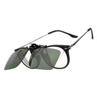 Clip on solglasögon för att fästa på befintliga glasögon och läsglasögon