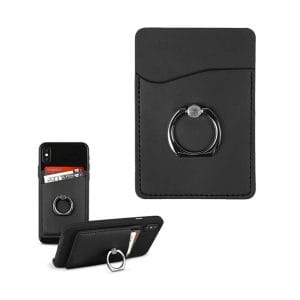 Universal-korthallare-ficka-kreditkortshallare-med-hallare-ring-stall-for-mobiltelefon-smartphone-svart-skinn-lader