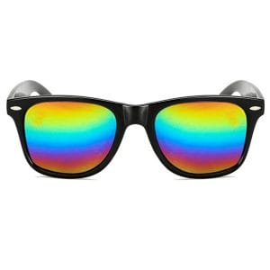 Svarta-wayfarer-solglasogon-med-reflektivt-spegelglas-regnbage-rainbow-3