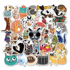 50-pack-klistermarken-dekaler-for-resvaska-laptop-scrapbook-katter-cats