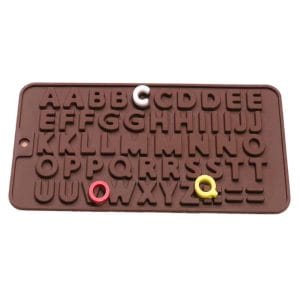 Silikonform alfabet bokstaver siffror bakform i silikon is choklad geleform 52 tecken 2